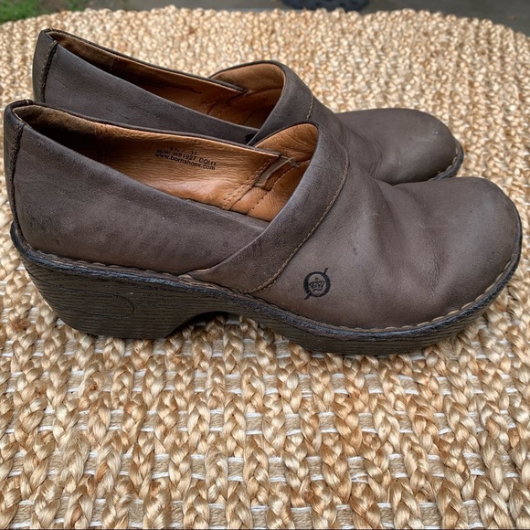 Born Leather Brown Toby II Clogs Size 6.5 - Picture 2 of 7